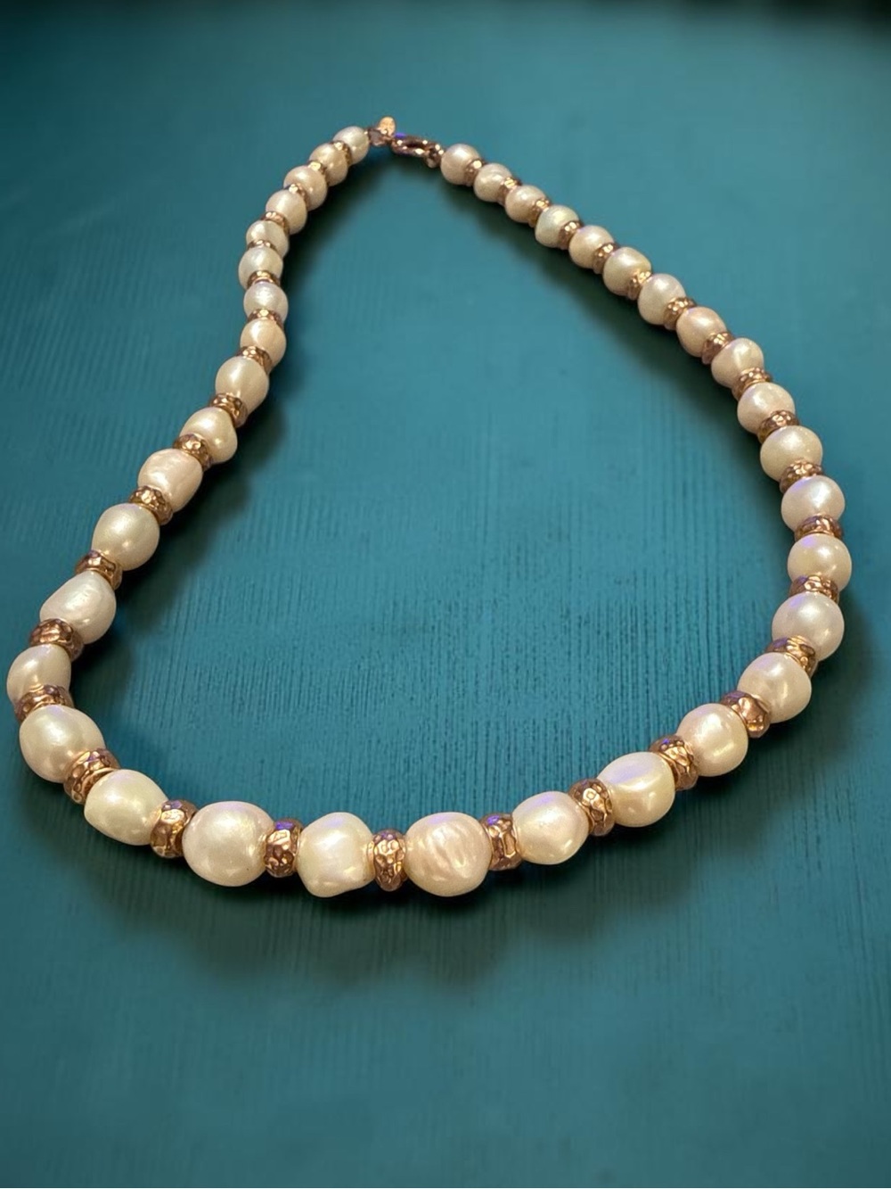Vintage Honora Italian Pearl & Bronze Necklace 18” Gorgeous In New Condition